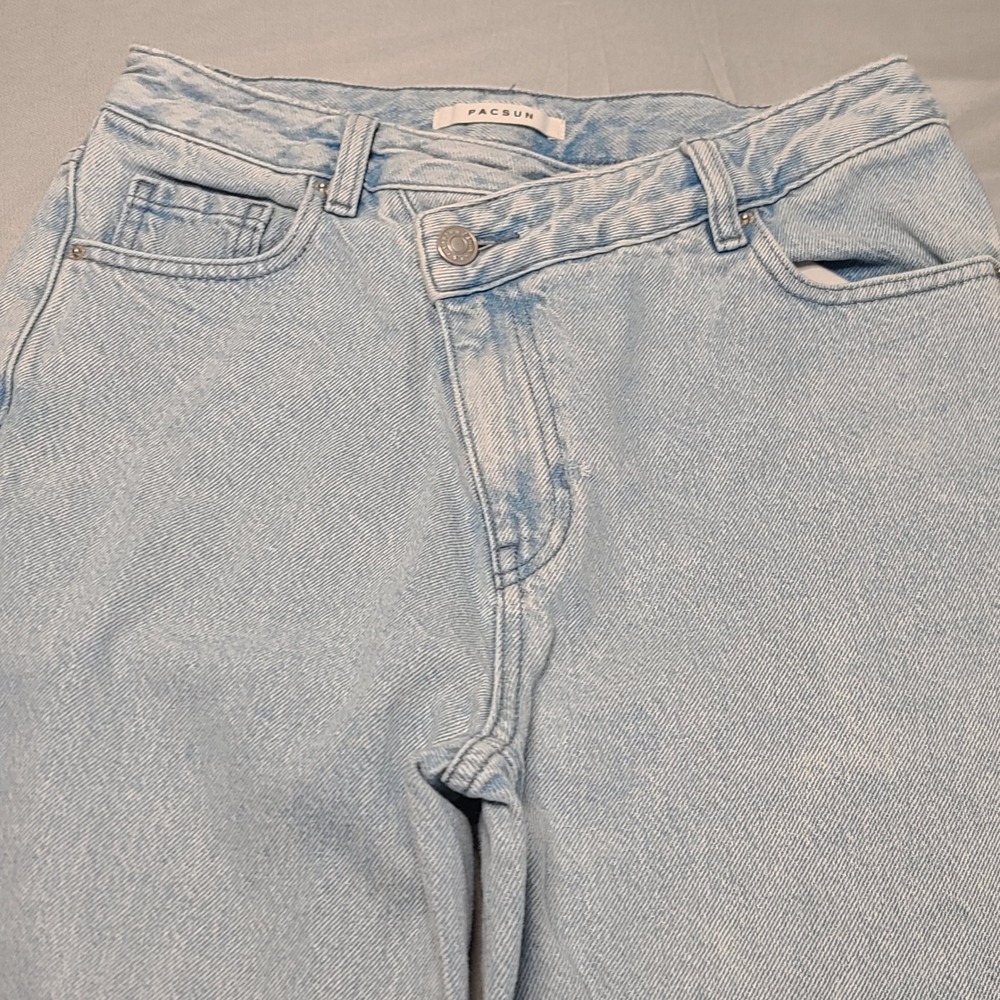 PacSun 90s Boyfriend Jeans Womens 27 Light Blue Crossover Waist Straight Leg Y2K